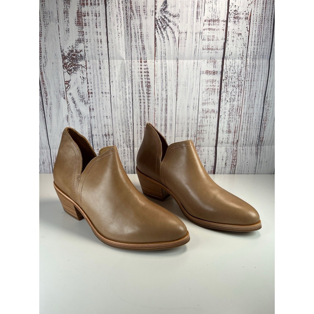Nisolo Womens Mia Everyday Ankle Boots Almond Beige Leather Block Heel 7